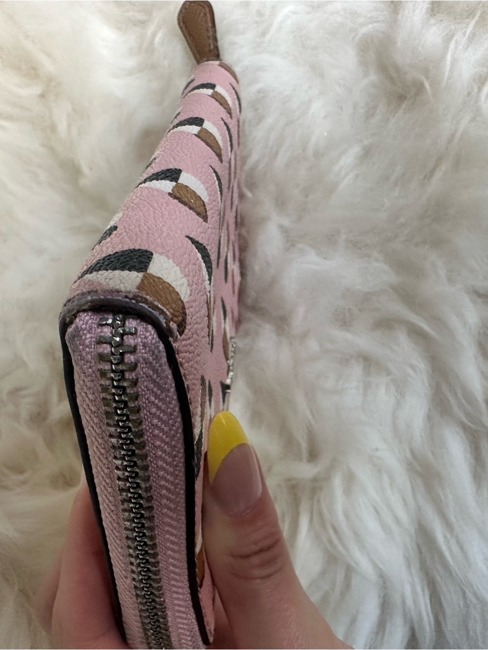Coach Pink Multi-Heart Zip Around Wallet - Picture 8 of 15